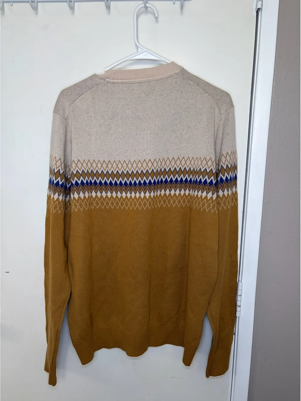Paul Fredrick vintage 70's syle mod argyle 100% cotton Sweater